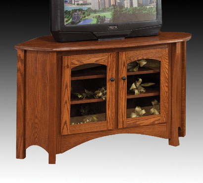 Ashery Oak 53-inch Amish TV Corner Cabinet